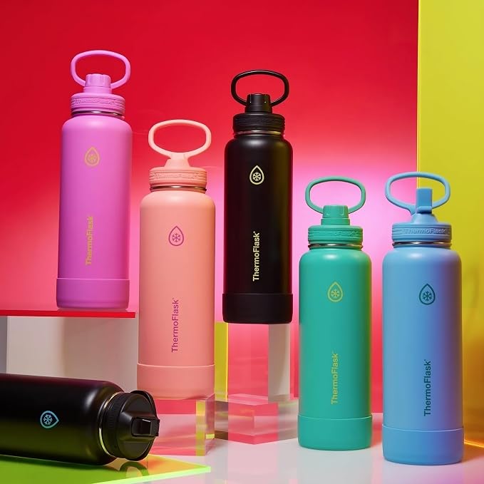 ThermoFlask Insulated Water Bottle with Spout Lid (32 oz, Shadow Glow) - Leakproof, Stainless Steel Water Bottle for Cold & Hot Drinks, Travel & Daily Hydration