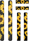 Sunflower Print Refrigerator Door Handle Covers 6pcs Fashion Design Anti-Skid Protector Gloves Kitchen Appliance Covers Decor for Refrigerator Door Oven Dishwasher