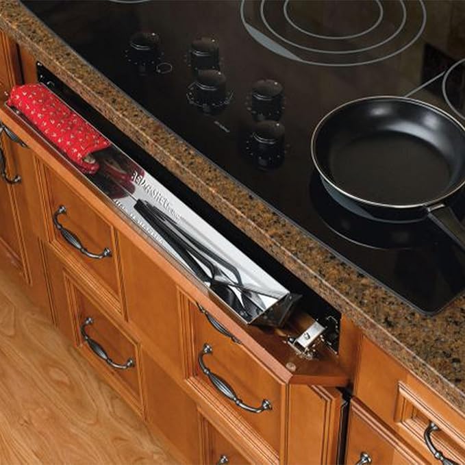Rev-A-Shelf 22" Tip Out Tray with Soft Close for Sink Base Cabinets, Storage Organizer for Kitchen, Laundry Room, or Vanity Cabinets, 6581-22SS-SC-1