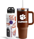 The Memory Company Officially Licensed NCAA 2-Pack Stainless Steel Tumbler Set, 34oz Team Spirit Water Bottle & 40oz Game Day Tumbler with Lid and Straw, BPA-Free Materials, Convenient Straw Design