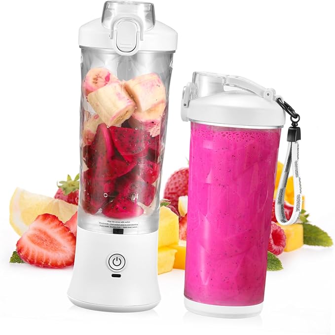 Portable 600ml Fruit Juicer Cup Rechargeable Battery Mini Blender for Kitchen Fresh Juice Smoothies Easy Operation Travel-friendly