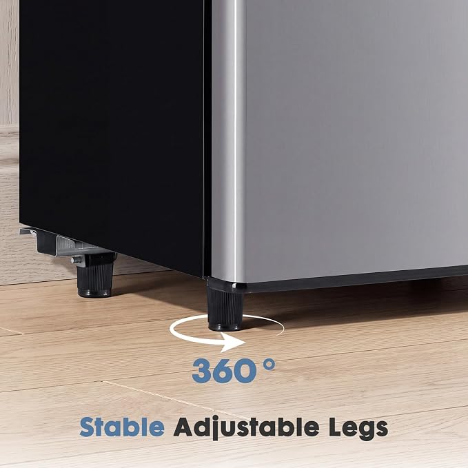 DUMOS 3.2 Cu.Ft Mini Fridge with Freezer, Single Door Refrigerator with Adjustable Thermostat, Compact Small Fridge for Bedroom, Office, Dorm,Single Door Silver