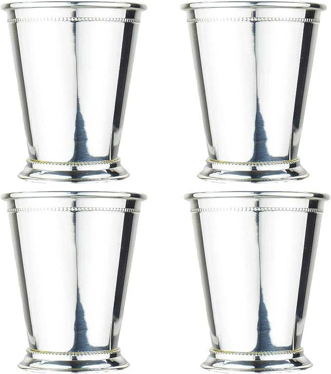 Prince of Scots 100% Pure Copper Mint Julep Cup with Pure Silver Plate (Set of 4)