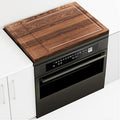 Noodle Board Stove Cover with Handle, Wooden Stove Top Cover for Electric Stove and Gas Burners, Cutting Board with Juice Groove & Separate Zone, 30"L x 21"W x 2.2"H, Natural Solid Wood
