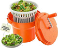 Commercial Salad Spinner - 6 Gallon Salad Dryer with Silicone Anti-slip Mat & Draining Hose, 24Qt Manual Spinner for up to 7 Heads of Lettuce, Large for Catering