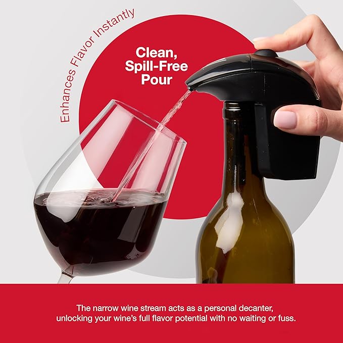 Automatic Wine Dispenser - Electric Aerator Pourer Spout and Decanter, Hands-Free, No-Spill, No-Drip – Enhances Aroma and Flavor – Premium Gifts, Accessories for Wine Lovers, Drinkers