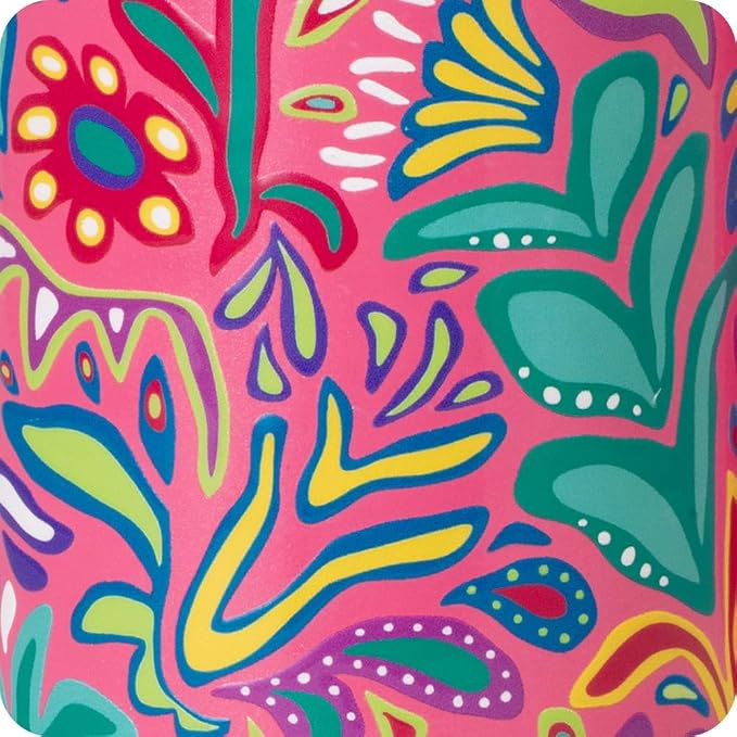 Swig Life Skinny Can Cooler, 12oz Insulated Slim Can Holder, Stainless Steel Cans Cooler, Covers for Tall Beer Bottles, Beach Accessories for Women (Flora Rosa)