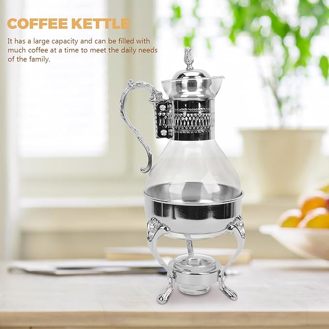 Gadpiparty Heated Coffee Pot Water Pitcher with Lid Turkish Coffee Machine Pottery Teapot Ceramic Turkish Tea Pot Glass Water Kettle Espresso Coffee Heatable Teapot Zinc Alloy Household Stove
