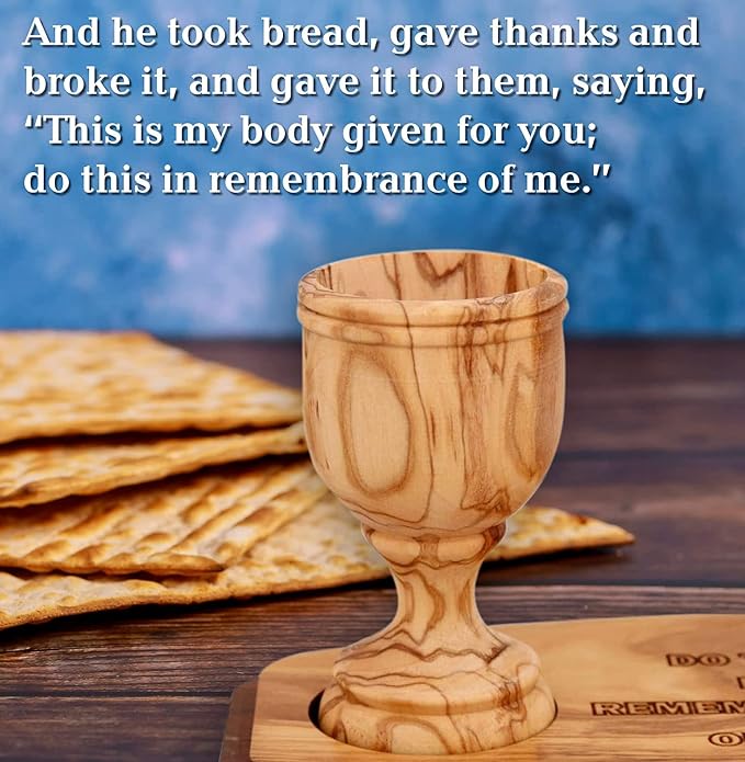 THE JERUSALEM GIFT SHOP SINCE 2004 10 Small Communion Cups. Hand Carved Kiddush Cup from Olive wood - for Church, Ministry & Worship events with Certificate of Origin.