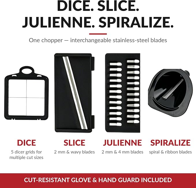 25-in-1 Pro Vegetable Chopper & Slicer, Onion Dicer, Food Chopper, Container