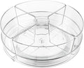 Lazy Susan Organizer, 9 inch Rotating Storage Organizer with 4 Removable-Bins,Turntable Organizer for Fridge, Kitchen, Vanity, Cabinet