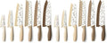 CAROTE 12PCS Knife Set, Kitchen Knife Set with 6 Blade Guards, Stainless Steel Knives Set With Nonstick Ceramic Coating, Rustproof, Delicate Floral Designs, White (Pack of 2)