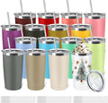 YOUKE OLA 16 Pack Stainless Steel Tumbler Bulk 20oz Insulated Vacuum Travel Mug Powder Coated Coffee Mug Gift for Wine Cocktails Hot Cold Drinks, Assorted Colors