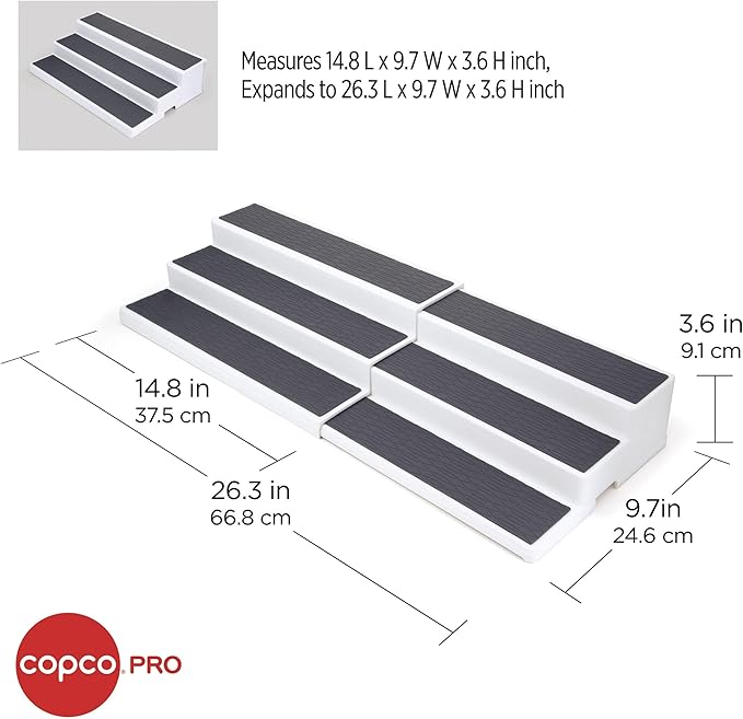 Copco Pro 2-Pack Expandable 3-Tier Cabinet Organizer - Adjustable Deep Shelf System for Spices, Pantry, Bathroom & Office, Expandable Storage Rack that Adjusts from 14.8" to 26.3"