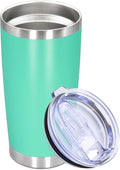 20oz Tumbler Stainless Steel Tumbler Cup with Lid Vacuum Insulated Double Wall Travel Mug, Durable Powder Coated Travel Coffee Tumbler Mug for Hot & Cold Drinks, Light Blue,1 Pack