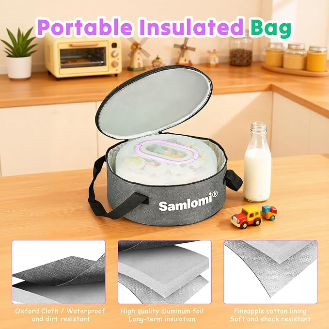 Cake Container, Cake Carrier with Lid, Bpa-Free Cake Holder with Lid for 10 Inch Round Cake Carrier with 10 pcs Round Golden Cake Boards and Portable Insulated Bag & Two Boxes of Cupcake Paper Liners