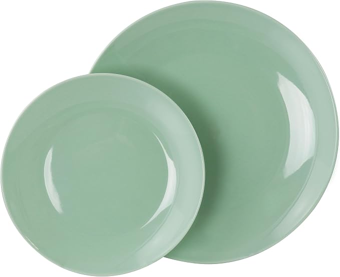 Elama Luna 18 Piece Round Porcelain Dinnerware Set (Mint)