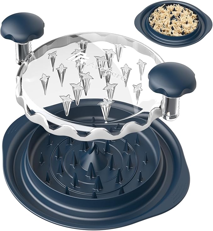AveFare Chicken Shredder - 10.8Inch Large Chicken Shredder Tool Twist with Brush, Visible Meat Shredder, Ergonomic Handle, Strong Anti-Slip, BPA Free Dishwasher Safe, Suitable for Pork Beef Chicken
