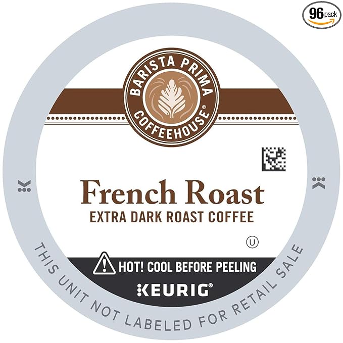 Barista Prima Coffeehouse Dark Roast Extra Bold K-Cup for Keurig Brewers, French Roast Coffee,96 Count