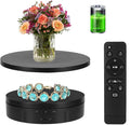 2 in 1 Motorized Rotating Display Stand with 5.74 /8.66 inch Replacement Cover, Remote Control 360 Degree Electric Turntable Display Stand Max 22lbs Load Auto Lazy Susan for Photography LiveStream