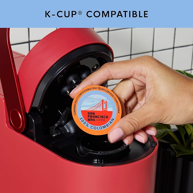 San Francisco Bay K-Cup Coffee Pods, 100% Columbian (36 ct), Medium Roast, Commercially Compostable Single-Serve Coffee Pods