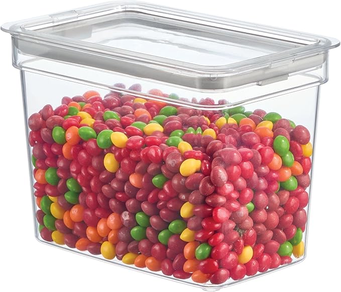 iDesign Medium Tall Dry Goods Storage Bin, The Fresh Collection – 5” L x 8.1” W x 6” H, Clear Bin