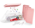 Emporio Kitchen Round Ice Cube Tray Set Pack of 1, BPA-Free Stackable Trays with Lid & Tongs, 104 Ice Balls Per Tray for Whiskey, Drinks, and Cocktails, Quick Release Round Ice Cube Mold, Pink
