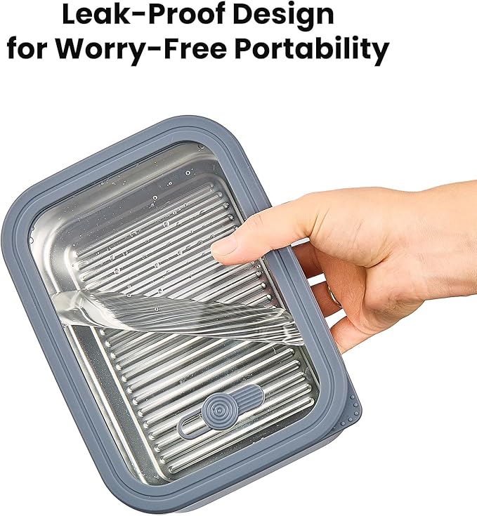 77oz/2300ml Stainless Steel Food Containers,Stainless Steel Containers with Lids,Snack Containers,Lunch Box,Easy Clean,Airtight&Leakproof for Kitchen Storage,Dishwasher Safe,BPA-Free