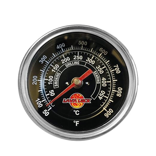 Black Face BBQ Grill Thermometer 50F-900F High Temp Range Heavy Duty Premium Quality Smoker Thermo 2 Inch or 3" with M8 or 1/2 NPT Thread (3 in. Face, 3 in Stem, M8 Thread)