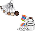 U-Taste 18/8 Stainless Steel Measuring Spoons Set for Dry and Liquid Ingredients(Set of 8), and Upgraded Measuring Cups and Spoons Set of 10 with Reinforced Welded Handle (Color)