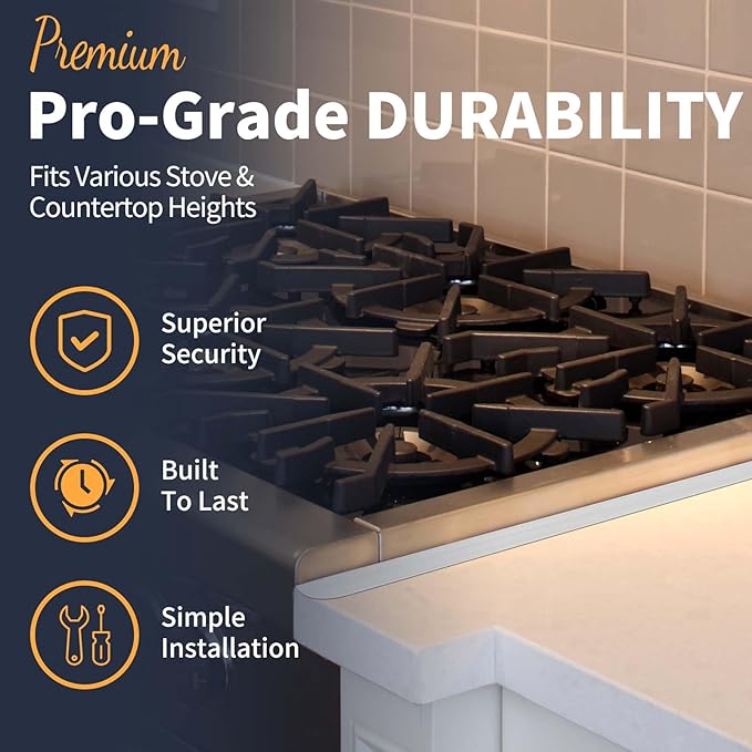 Upgrade 316 Stainless Steel Stove Gap Covers, 2 Pack Stove Gap Filler ALMCALS Stove Gap Guards Range Trim Kit Heat Resistant Oven Gap Filler Between Stovetop and Counter