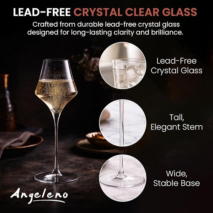 Figueroa Narrow Coupe Glasses, 5.2 oz Stemmed Coupe Cocktail Glasses, Vintage Champagne Coupe Glass Cups for Martini Daiquiri Sparkling Wine French 75, Elegant Bar Drinkware for Home Bar - Set of 4