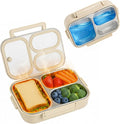 304 Stainless Steel Lunch Box for Work & Travel, 3-Compartment Leakproof Food Container, Healthy Eating & Portion Control, Safe for Home Use, Portion Control for Healthy Eating (Off-white 3 grids)