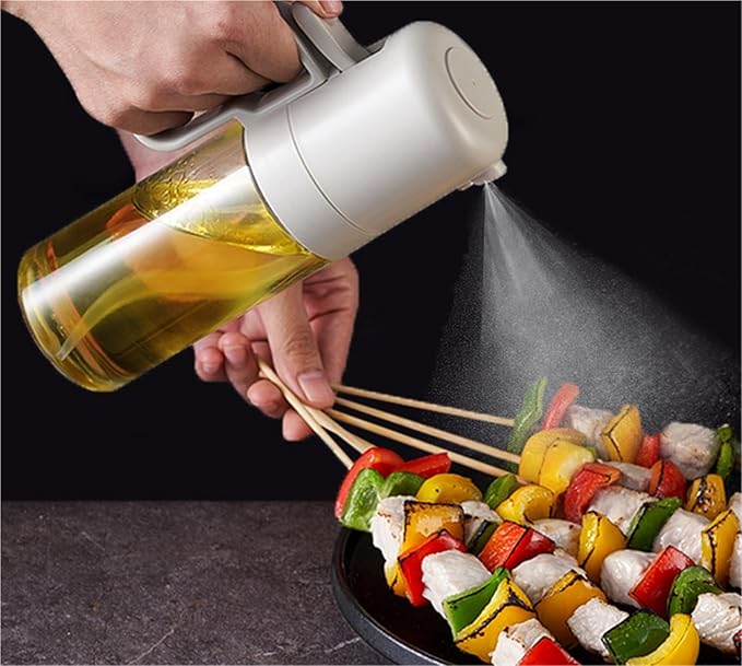 Olive Oil Dispenser Bottle - Soy Sauce 2 Pcs Glass Household Press Oil Sprayer For Cooking Kitchen Air Fryer Salad Barbecue Syrup Bottle