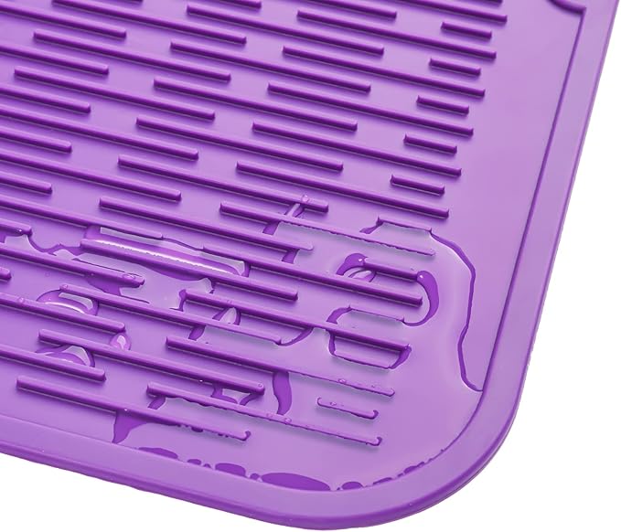 MicoYang Silicone Dish Drying Mat for Multiple Usage,Easy clean,Eco-friendly,Heat-resistant Silicone Mat for Kitchen Counter or Sink,Refrigerator or Drawer Liner Purple 2XL 24 inches x 18 inches