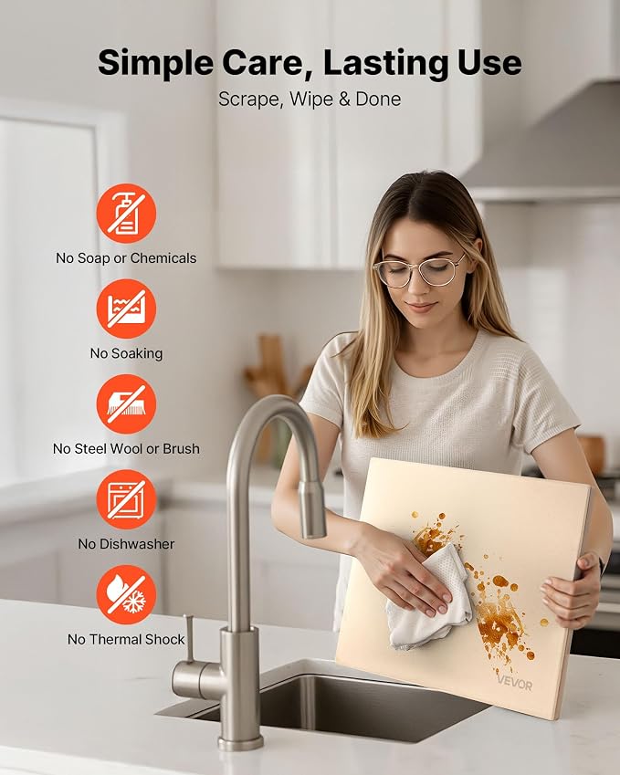 VEVOR Pizza Stone, 15 x 12 x 0.6 in Rectangular Cordierite Pizza Stone, Extra Large Baking Stone with Scraper, 1450℉ Heat-Resistant Bread Stone, for Kitchen Oven, Baking Bread & Pizzas, BBQ Grill