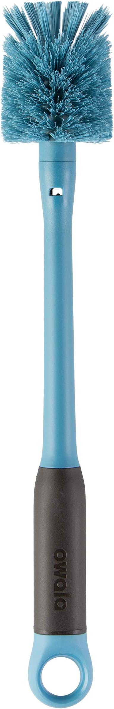 Owala FreeSip Insulated Stainless Steel Water Bottle with Straw for Sports and Travel, BPA-Free, 24-Ounce, Very, Very Dark & 2-in-1 Water Bottle and Straw Cleaning Brush, Smokey Blue