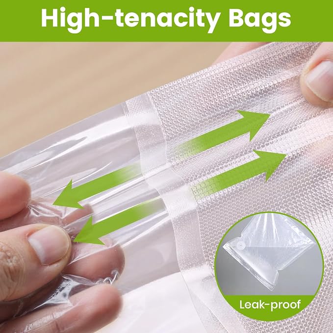 FEPPO Vacuum Sealer Bags for Food,15 PCS 8.3"×8.7" & 15 PCS 10.2"×11" Reusable Vacuum Seal Bags with Air Valve for Food Storage, Ideal for Freshness Preservation