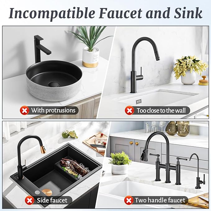 PoYang 14.6 inch Faucet Mat for Kitchen Sink Splash Guard, 7° Slope Silicone Sink Water Splash Guard for Kitchen Sink Area with Snap Button, Small Sink Protectors for kitchen Sink Sponge Holder, Grey