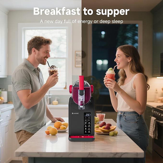 AAOBOSI Slushie Machine for Home, Frozen Drink Machine with Cookbook, Margarita Machine with 6 Presets Programs, No Ice Needed, Auto Cleaning, Slushy Maker for Frozen Margaritas, Cocktails, Frappés