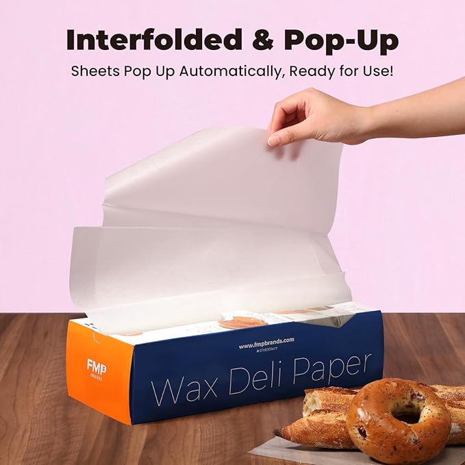 Fit Meal Prep [1000 Pack] 15 x 10.75" Wax Paper Sheets for Food, Interfolded Precut Deli Paper, Pop Up Grease-Proof Sandwich Paper Wraps, Waterproof for Lunch, Food Basket, Microwave Cover, BBQ