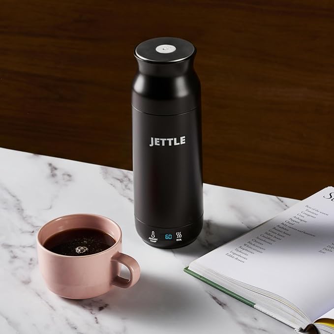 Jettle Electric Kettle - Travel Portable Heater for Coffee Tea Milk Soup - Stainless Steel Travel Water Boiler tea pot with Temperature Control - LED - Automatic Power Off - 450ml - Kitchen Appliance