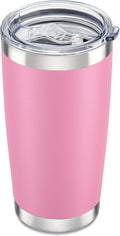 20 oz Tumbler with Lid Stainless Steel Double Wall Vacuum Insulated Tumblers Powder Coated Cups Travel Mug Keep Drinks Cold and Hot, Pink