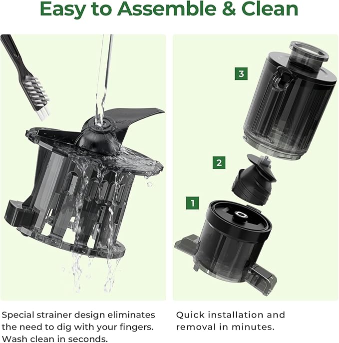 Cold Press Slow Juicer Machine, Compact Slow Masticating Juicer for Vegetables & Fruits, 4.4" Wide Feed Chute, Easy to Clean Stainless Steel Juice Press, Dishwasher Safe, High Juice Yield