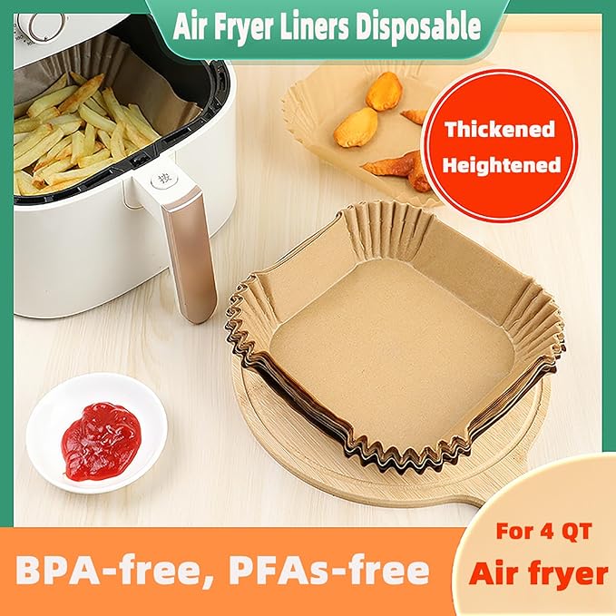 Air Fryer Liners Disposable 4QT for CHEFMAN Air Fryer,160PCS Square Air Fryer Parchment Paper Liners for 4QT Air fryer,Non-Stick Waterproof Airfryer Liners