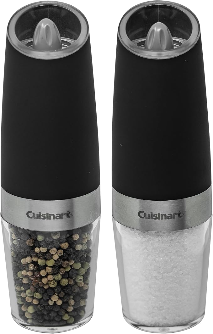 Cuisinart CSS-2424 Gravity Salt and Pepper Spice Mill with Blue LED Light, 2/3 Cup Capacity