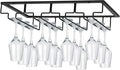 MOCOUM Wine Glasses Rack Under Cabinet Stemware Rack,Wine Glass Hanger Rack Wire Wine Glass Holder Storage Hanger for Cabinet Kitchen Bar (4 Rows)