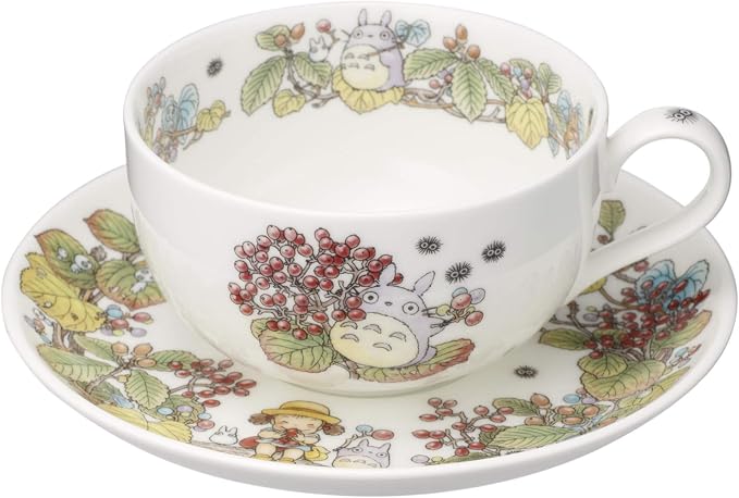 Noritake T97285A/4660-5 Milk Tea Cup & Saucer, 11.8 fl oz (325 cc), My Neighbor Totoro Gajimi Edition, Microwave Safe, 1 Guest, Bone China