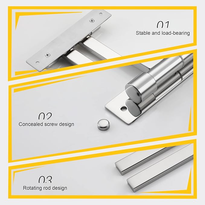 KOKOSIRI Swivel Towel Bars Swing Out Hand Towel Holder 2-Arm for Bathroom Kitchen Toilet Wall Mounted Chrome Stainless Steel B5007CH-A2