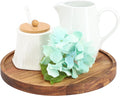 Elama 10 Inch Acacia Wood Lazy Susan Tray, Decorative Serveware, Tabletop Serving Piece (10 Inch Lazy Susan)